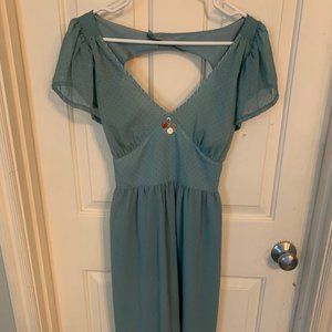 Nick and Mo teal dress